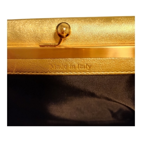 Authentic Moschino Gold Women\'s Button  Clutch